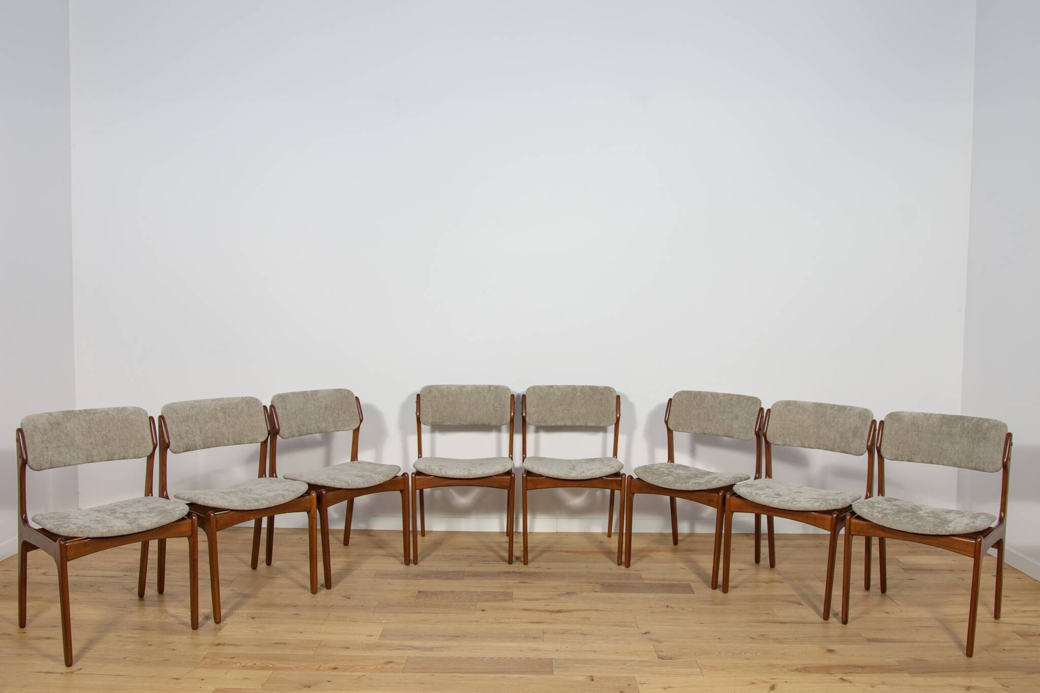 Mid-Century Model 49 Dining Chairs in Teak by Erik Buch for Odense Machine Gunning, 1960s, Set of 8