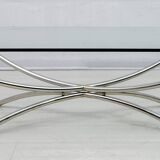Mid-Century Modern Italian Chrome and Crystal Coffee Table, 1970s