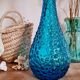 Italian Empoli vase in blue bubble glass
