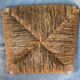 Vintage armchair in straw and brutalist wood