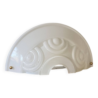 Wall light in opal glass half basin