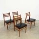 Lot de 4 chaises scandinaves hêtre et skai 60s
