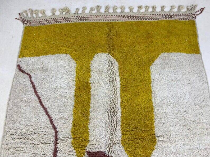 Tapis en laine pure fait main traditionnelle taille 2/3 m