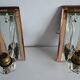 Pair of mirror and crystal wall lights from the 1940s-50s.