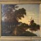 Tableau HST "Paysage animé au crepuscule" XIX° siècle