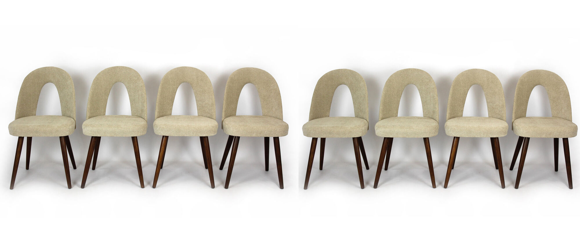 Bouclé Upholstery Dining Chairs by Antonin Suman, 1960s, Set of 8