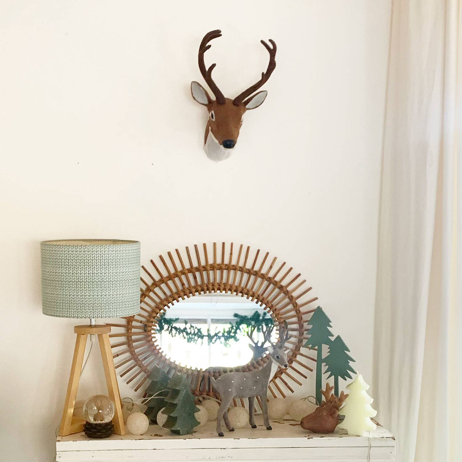 Vintage rattan mirror