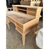 Bureau en bois naturel de style Empire 800 en noyer et érable