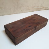 Wooden crate box 46.2x19.3cm with compartments