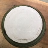 Plate presentation or flat glazed stoneware spiral pattern