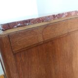 Art deco bedside table marble and wood