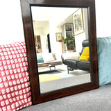 Art Deco rosewood and brass mirror