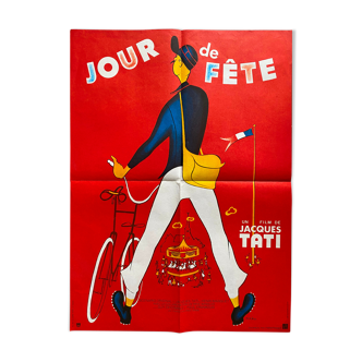 Affiche cinéma "Jour de Fête" Jacques Tati 60x80cm 1970