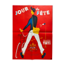 Affiche cinéma "Jour de Fête" Jacques Tati 60x80cm 1970