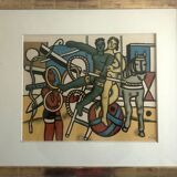 Fernand LÉGER (after) Circus scene. c. 1980. Framed photogravure