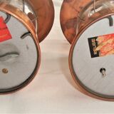 Paire bouteilles lanterne musicales cuivre vintage 60