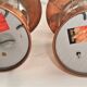 Pair bottles carafes bottles musical lantern vintage copper 60