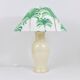 Paire de lampes de table Tommaso Barbi Riviera palmier années 1970 avec coussins assortis