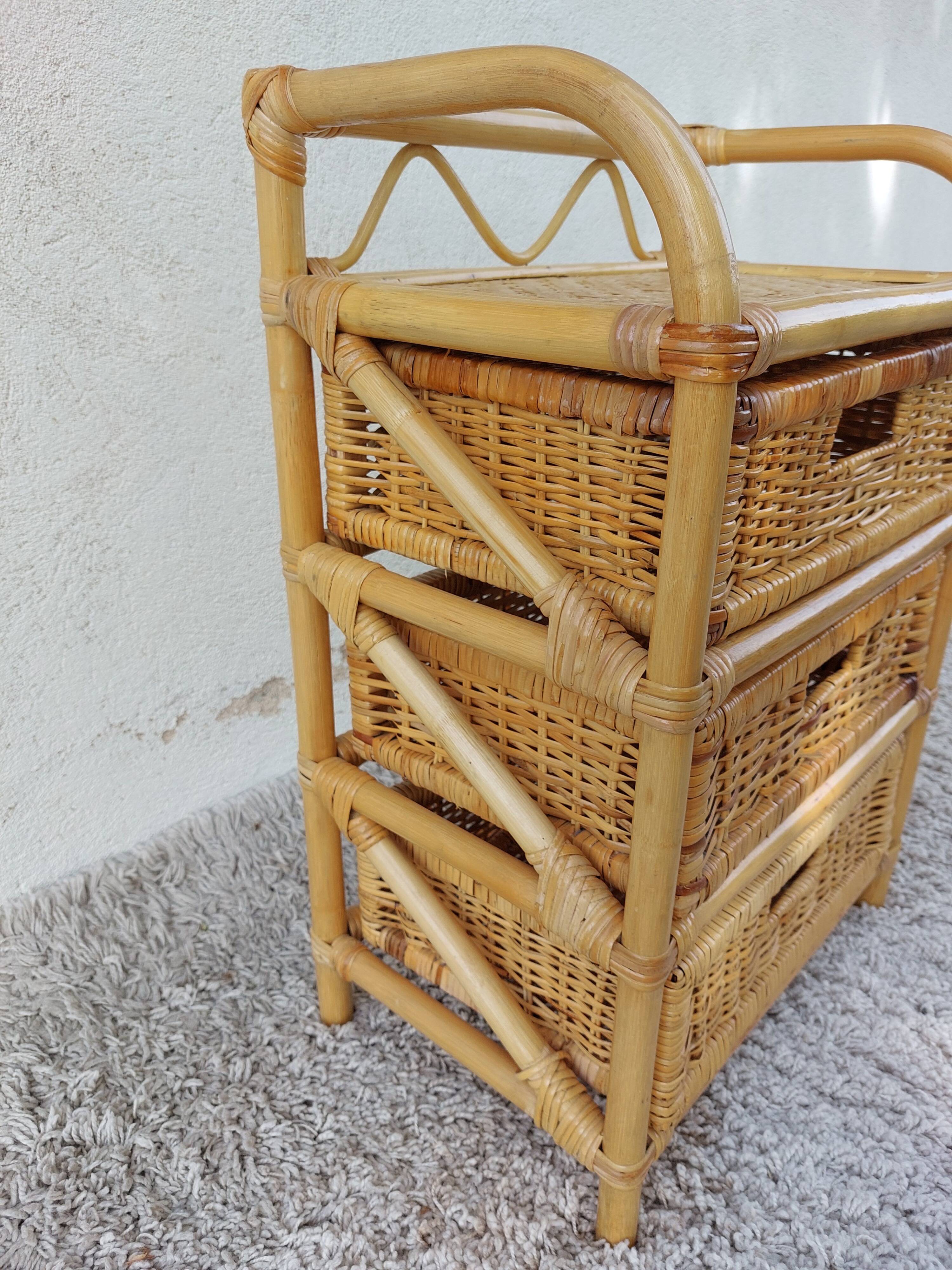 mini wicker chest of drawers