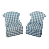 Pair of old crapaud armchairs