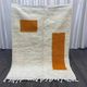 Handmade pure wool rug in orange and white, 1.5/2.5 m.