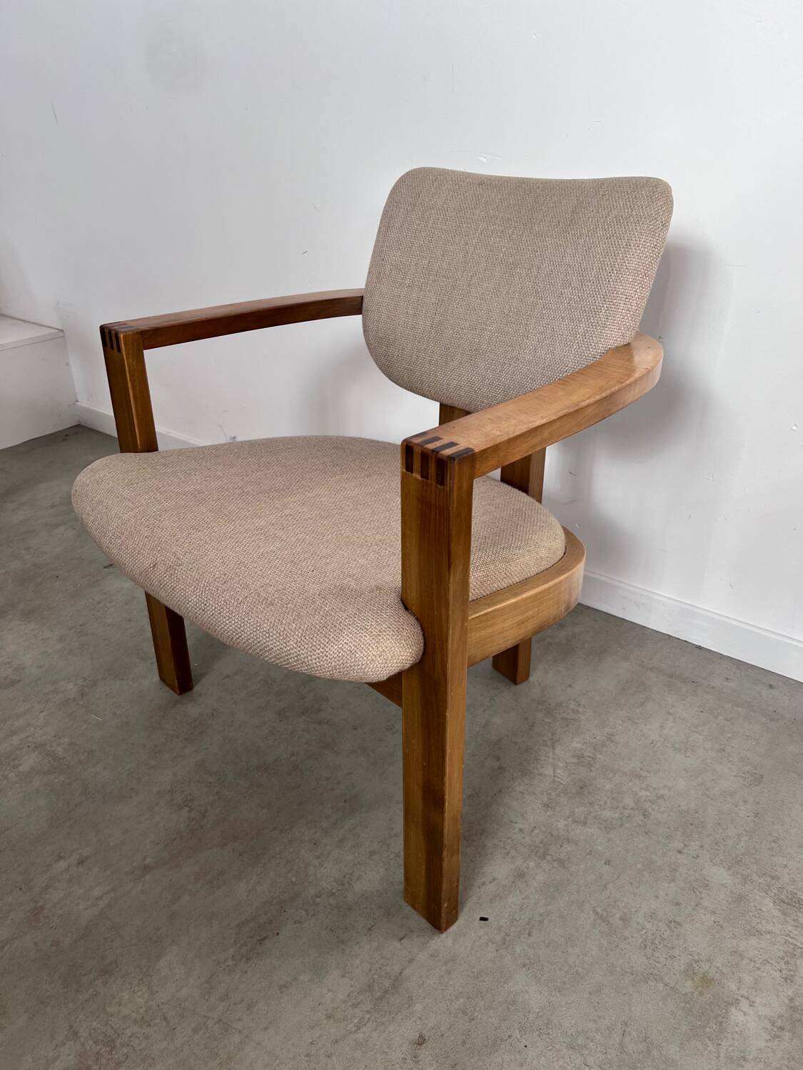 4 old armchairs Italian design chairs 70s vintage curved wood
