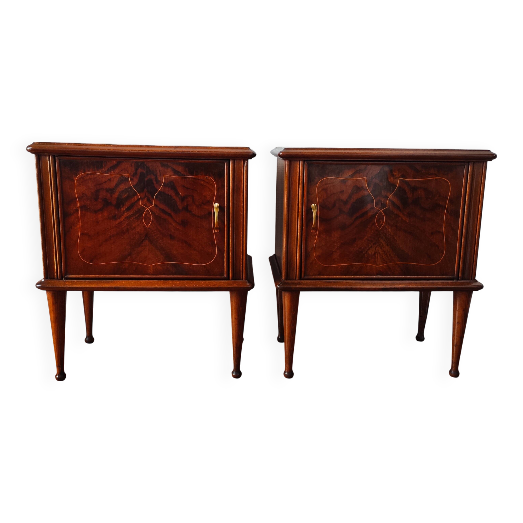 Pair of vintage Italian bedside tables from the 1950s