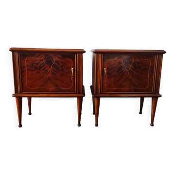 Pair of vintage Italian bedside tables from the 1950s