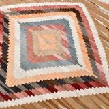 Brown & Cream Persian Kilim Rug, 260x341Cm
