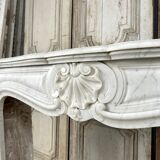 Louis XV style fireplace in white marble