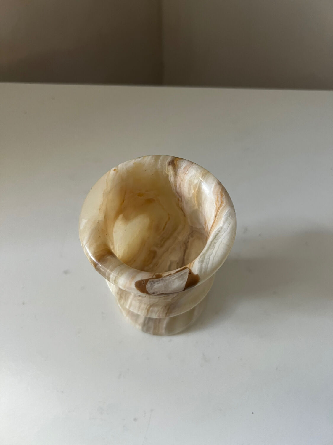 Vintage marble candle holder from the 1970s