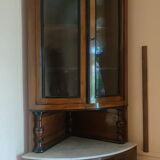 Large corner buffet in solid walnut Louis Philippe era around 1840