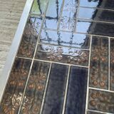 Table basse chrome et carrelage années 50