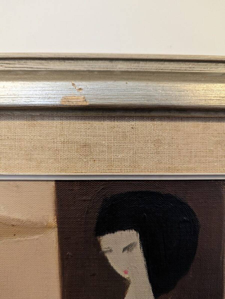 Mid-Century Modern Swedish "Modernist Ballerinas" Vintage Figurative Oil Painting by Fabian Lundqvis