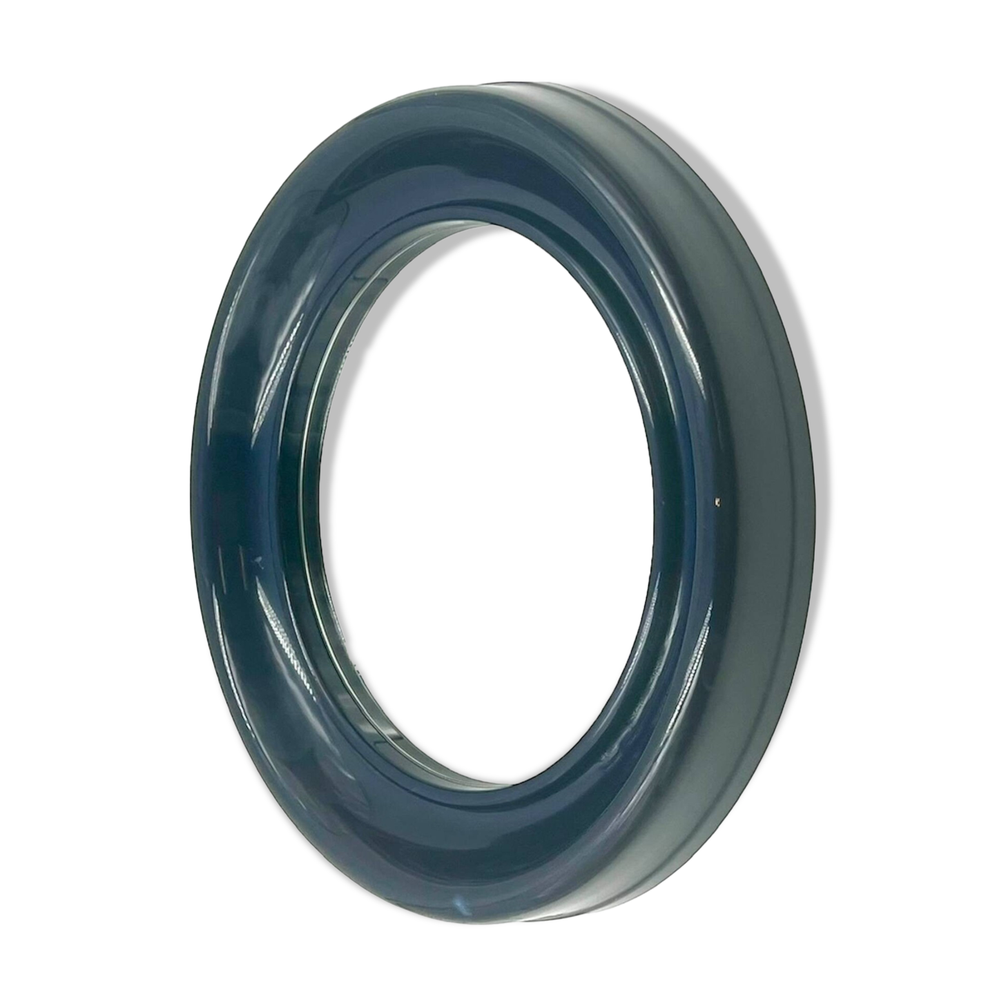 Vintage Wall Mirror with Bold Blue Plastic Frame, 1960s