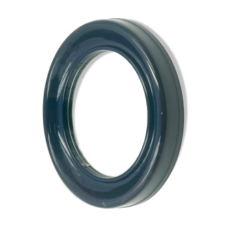 Vintage Wall Mirror with Bold Blue Plastic Frame, 1960s