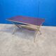 Table basse pied bambou doré et formica palissandre 1972