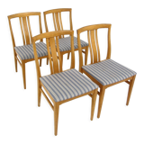 Set of 4 Scandinavian oak chairs, Sweden, 1960