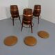 Mid-Century Teak & Copper Barstools, 1960s, Set of 3