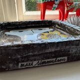 Face illustration ceramic bowl by Mari Simmulson for Upsala Ekeby, Sweden, 1960s