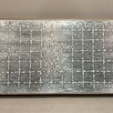 Large walnut and metal wall decoration "Design 1950"