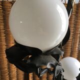 Footlight with opaque crystal globes.