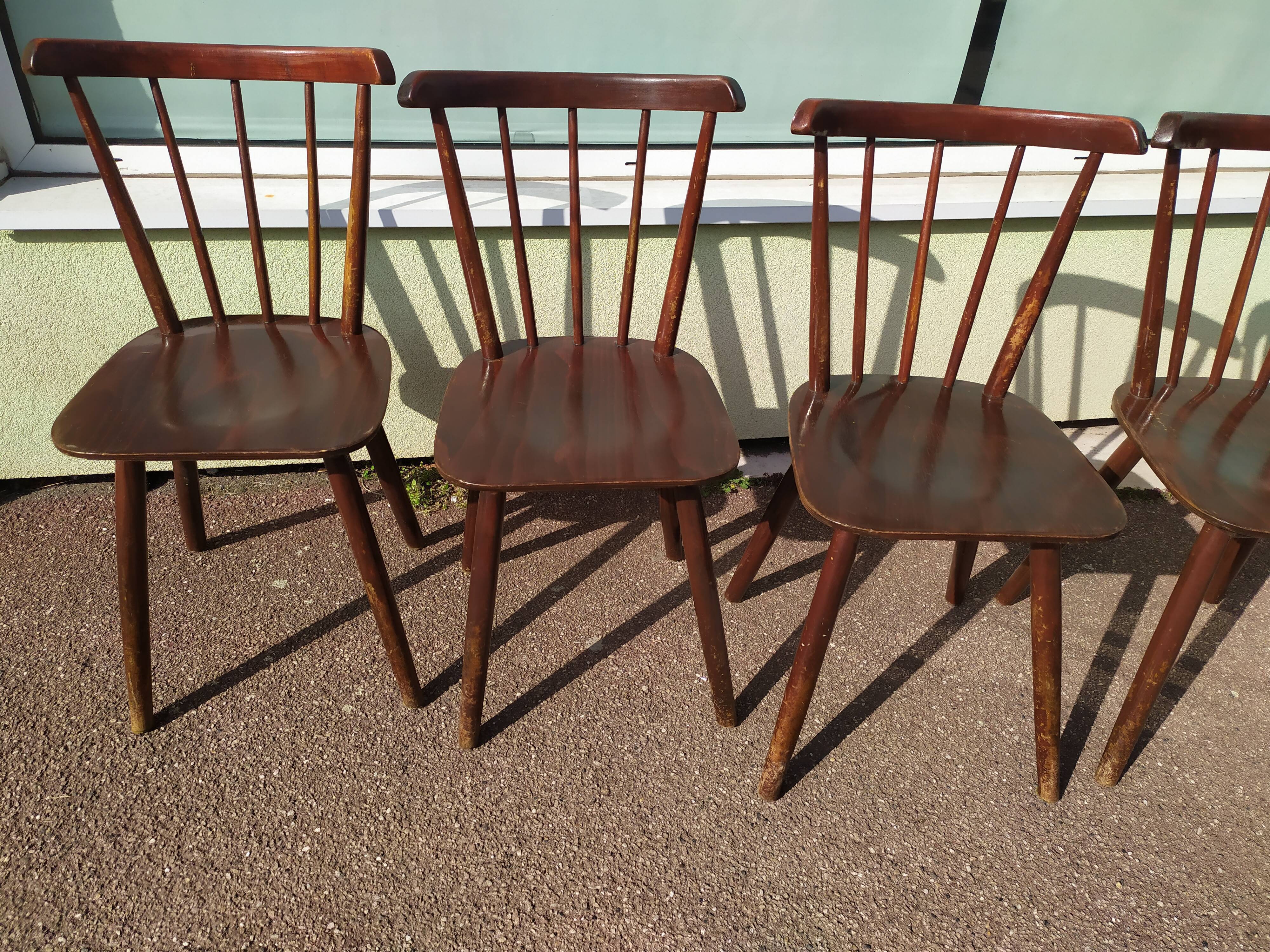 Set of 6 wooden bistro chair - vintage