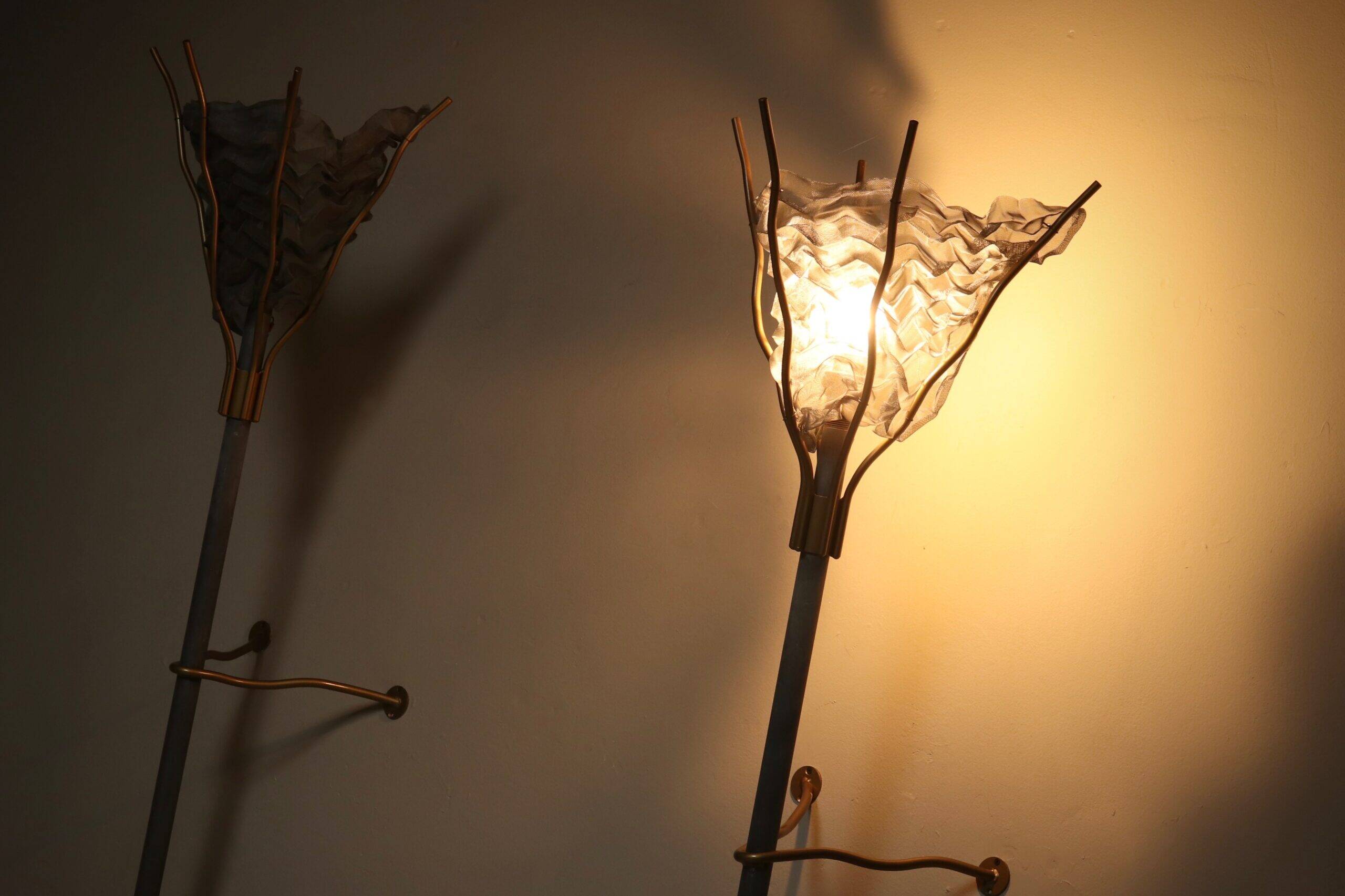 Pair of Torche wall lamps by Rob Eckhardt for Eckhardt and Leeuwenstein, 1980s
