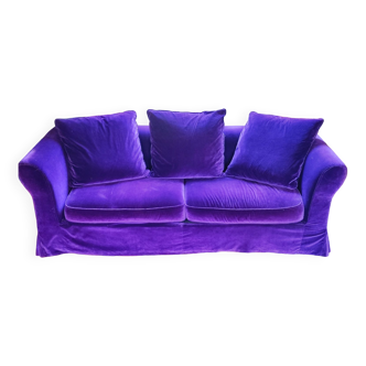 Canapé en velours aubergine / violet