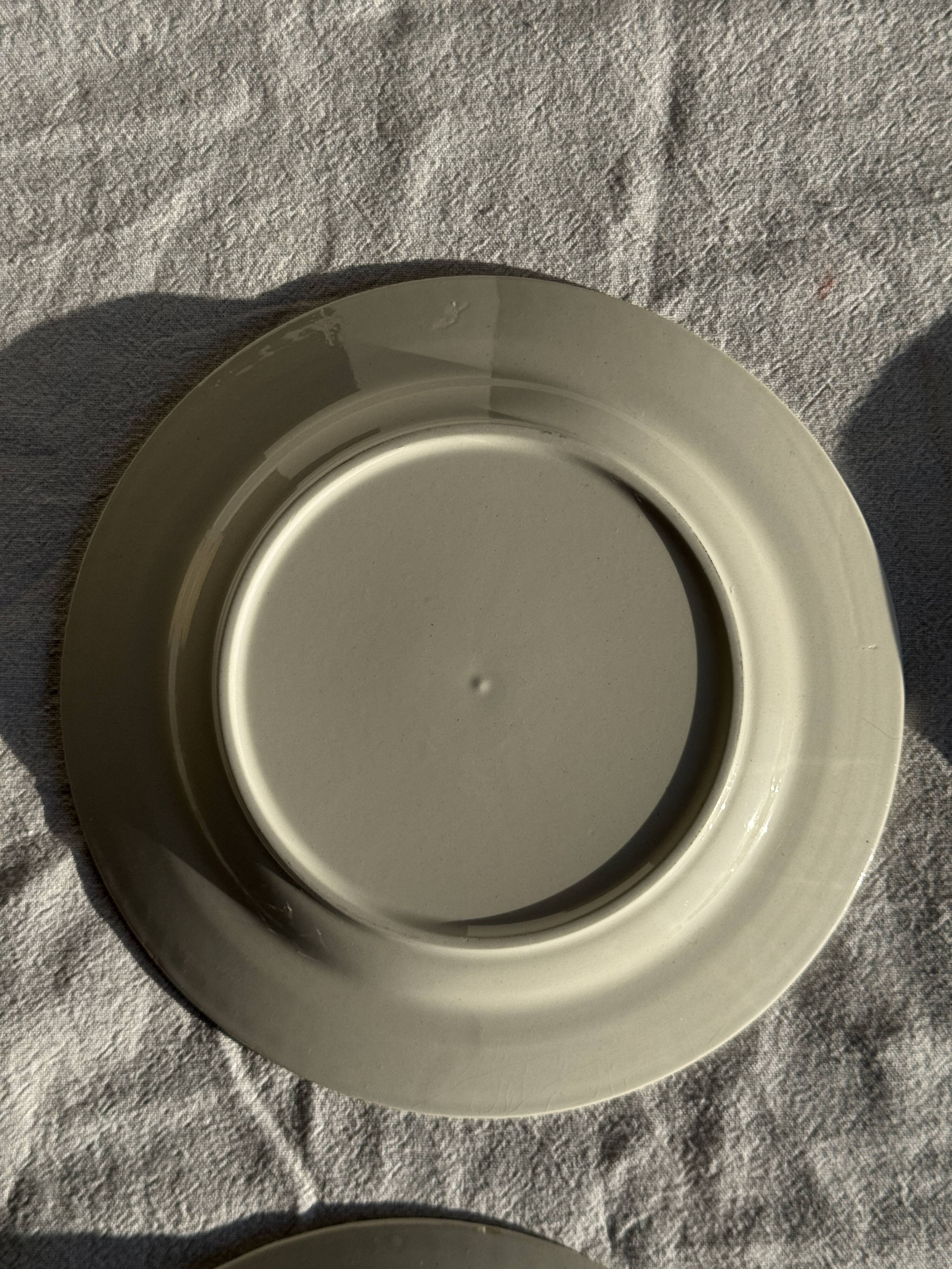 Set of 4 small white earthenware dessert plates D20
