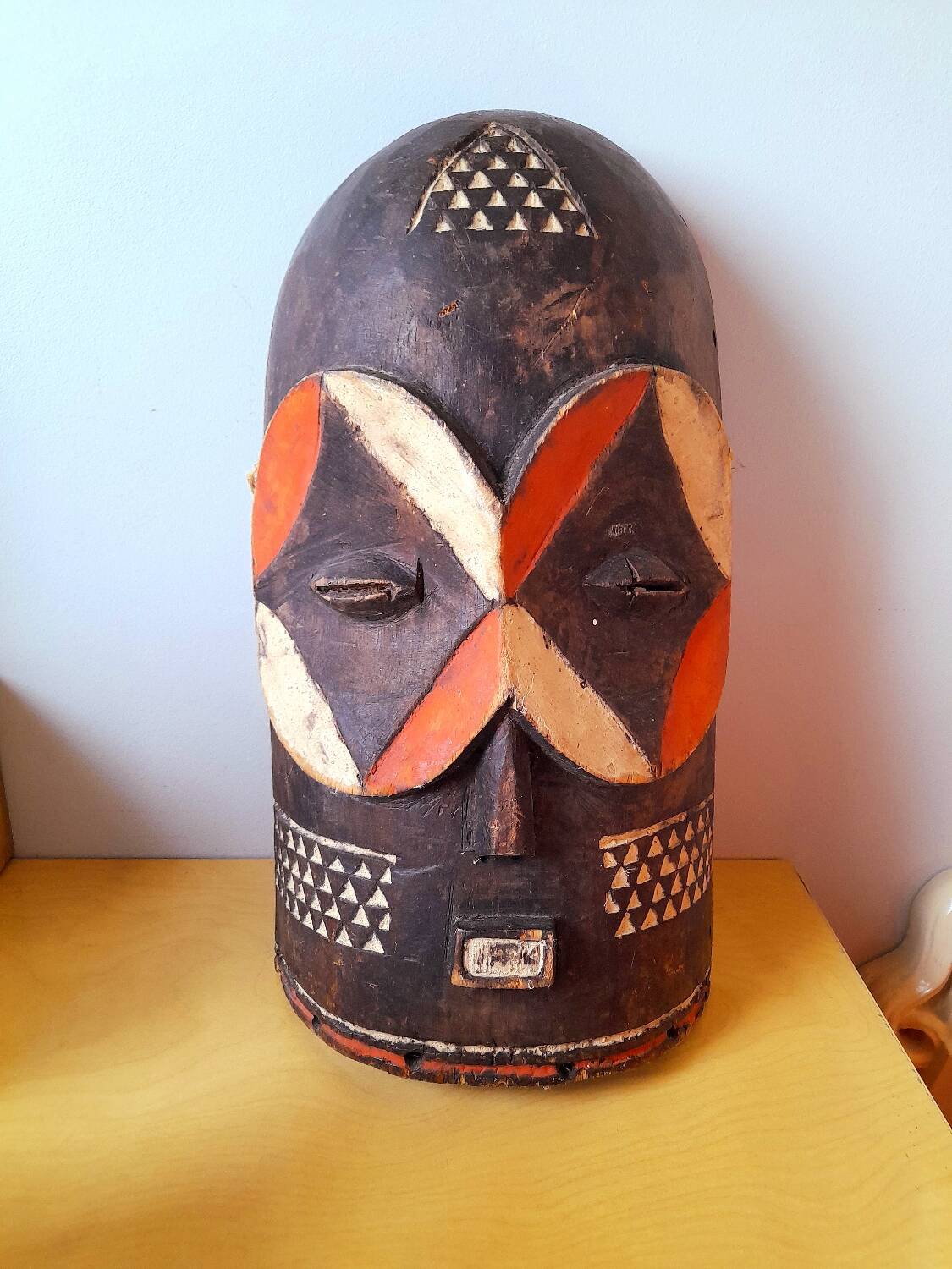 African mask carved from wood