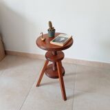 Vintage screw stool in solid oak