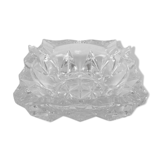 Carved glass ashtray