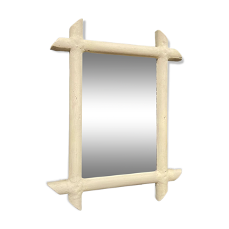 Mirror with white frame from France, 43x33 cm